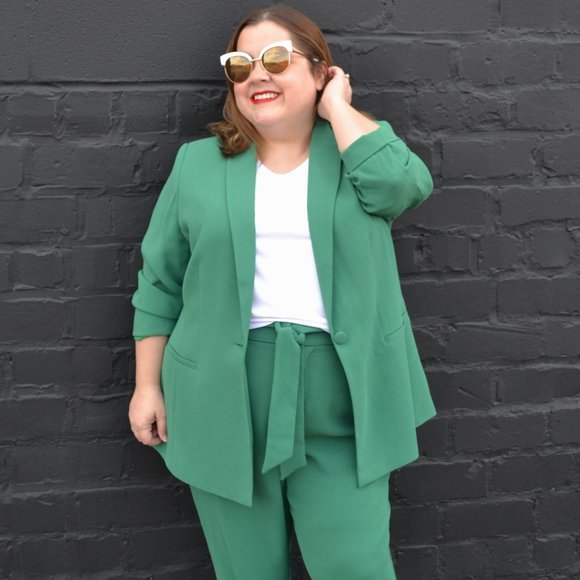Eloquii Jackets & Blazers - Eloquii Green Shawl Collar One-Button Blazer 14 14P 14W